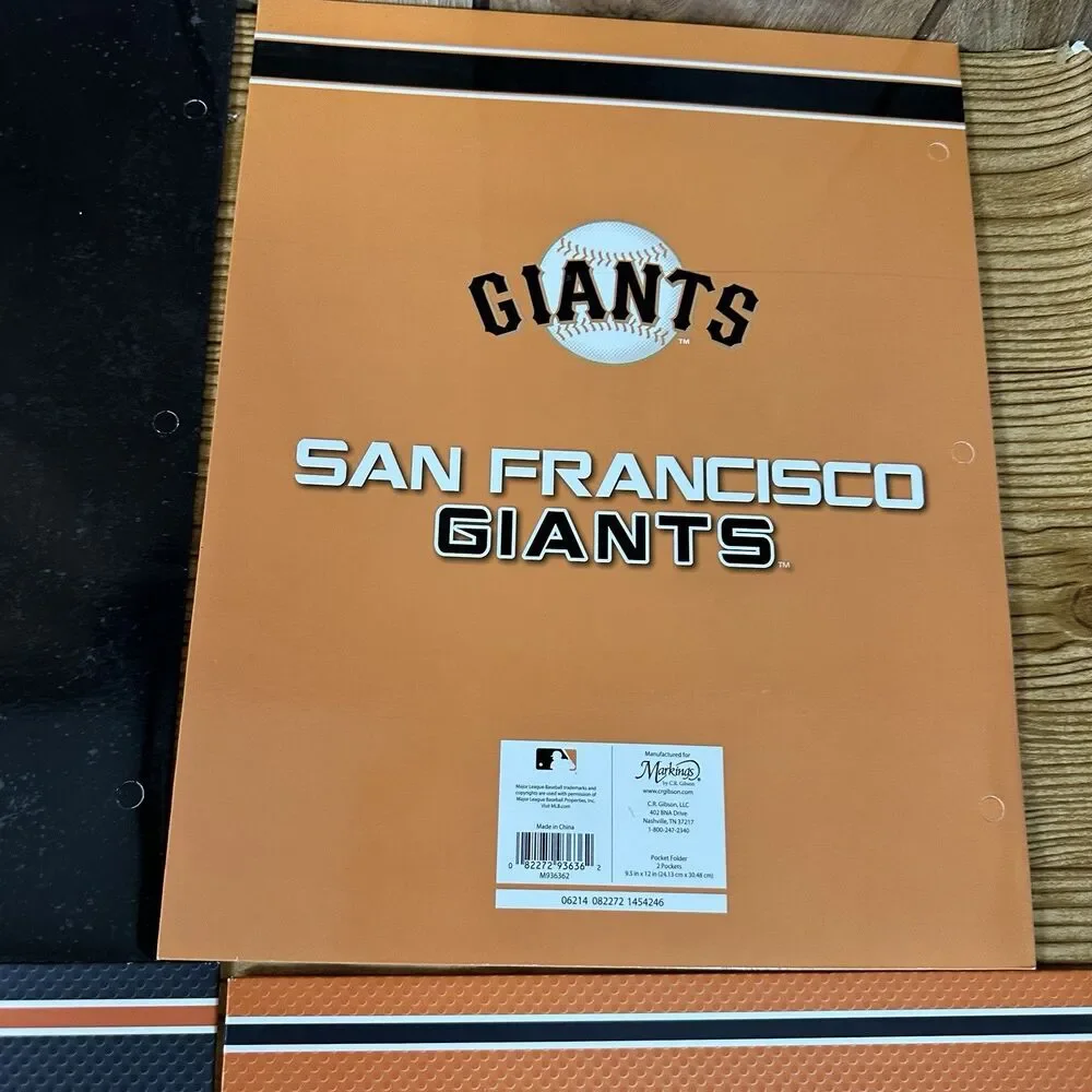 San Francisco Giants 49ers Pocket Folders C.R. Gibson Markings 9.5”x12” School‎
